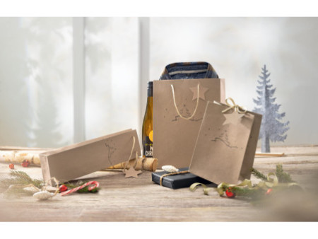 sigel Sac pour bouteille 'Christmas tree', carton kraft
