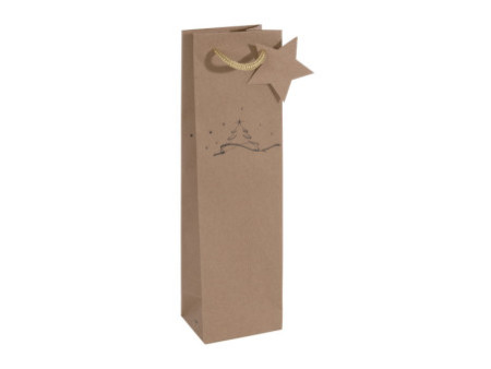 sigel Sac pour bouteille 'Christmas tree', carton kraft