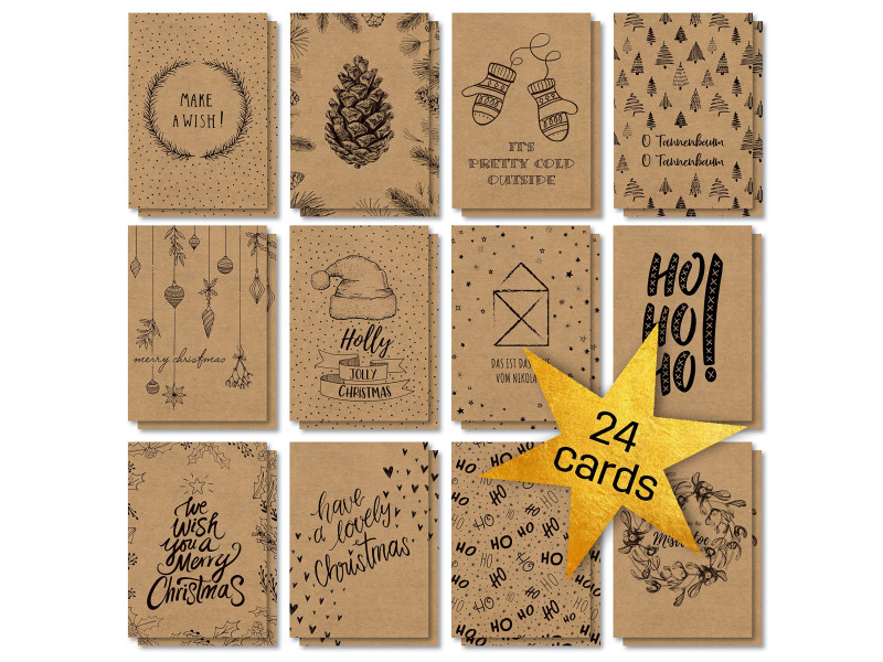 sigel Set de cartes postales de Noël 'Natural Christmas', A6