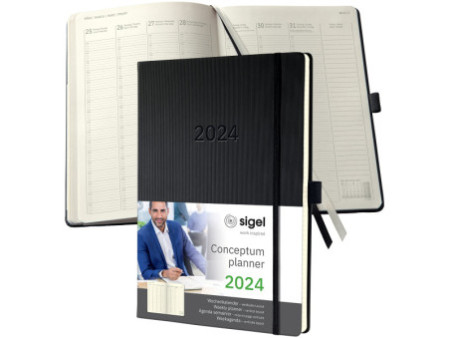 sigel Agenda planning Conceptum 2026, env. A4 noir