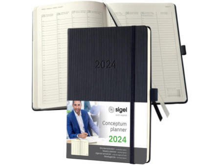 sigel Agenda planning Conceptum 2026, env. A5, noir