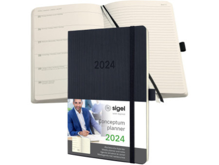 sigel Agenda planning Conceptum 2026, env. A5, noir