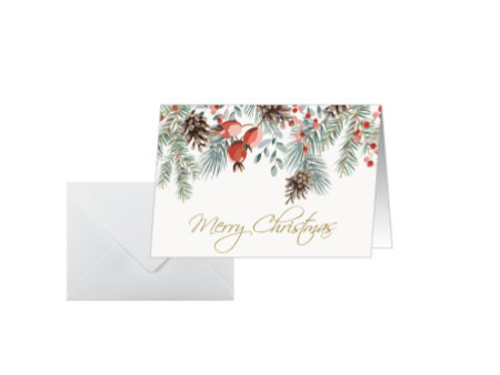sigel Carte de Noël 'Red berries and pine cones', A6