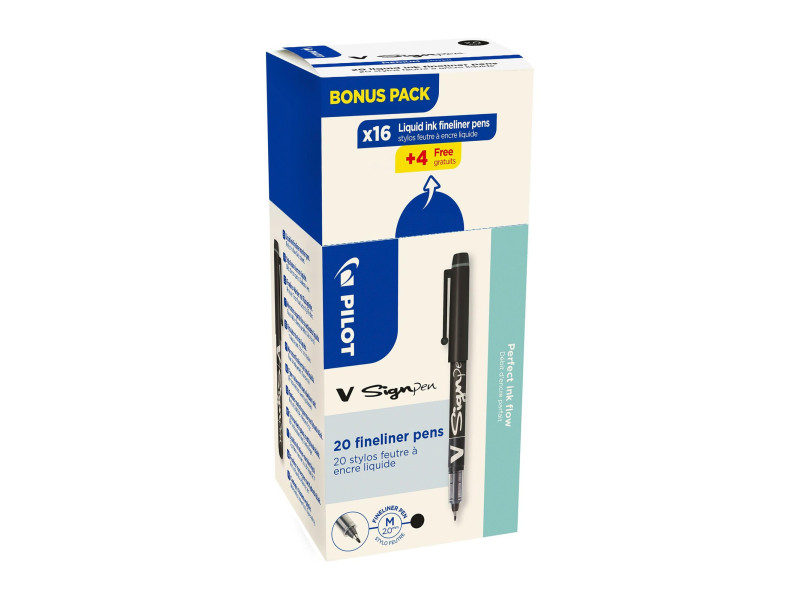 PILOT Stylo feutre V Sign Pen, VALUE PACK, noir