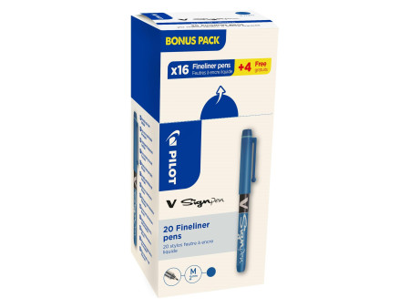 PILOT Stylo feutre V Sign Pen, VALUE PACK, bleu