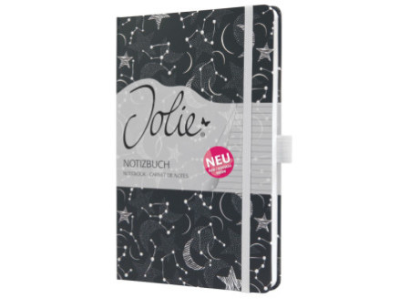 sigel Carnet de notes Jolie 'Cosmic Fantasy Black', A5