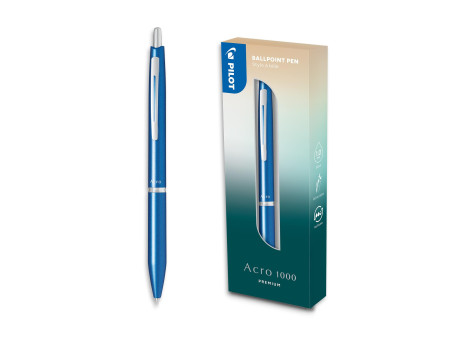 PILOT Stylo à bille ACRO 1000 PREMIUM, Metal Sky Blue