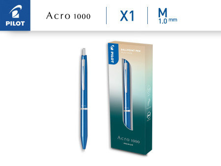 PILOT Stylo à bille ACRO 1000 PREMIUM, Metal Sky Blue
