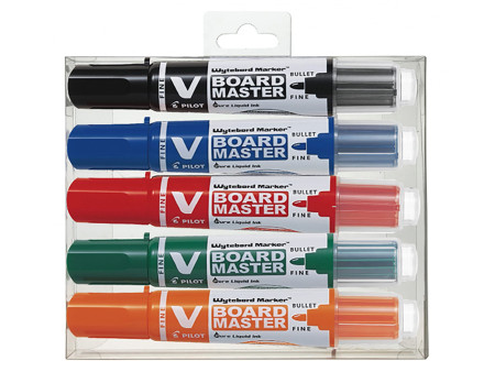 PILOT Marqueur pour tableau blanc V BOARD MASTER, étui de 5