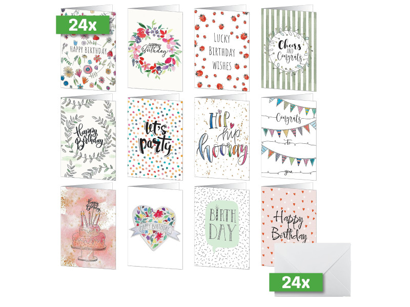 sigel Set de cartes d'anniversaire ' Happy Birthday'
