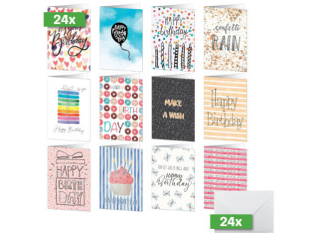 sigel Set de cartes d'anniversaire 'Colorful Birthday Fun'