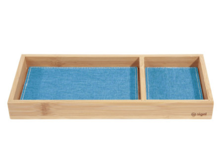 sigel Plumier à crayons Eyestyle, en bambou, bleu clair/gris