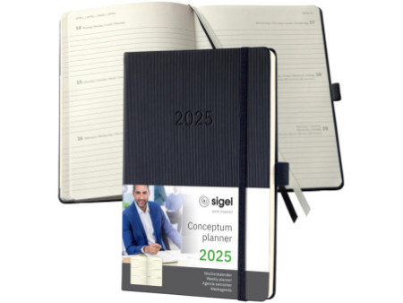sigel Agenda planning Conceptum 2026, env. A5, noir