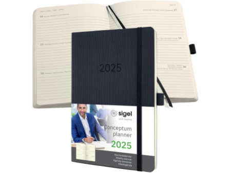 sigel Agenda planning Conceptum 2026, env. A5, noir
