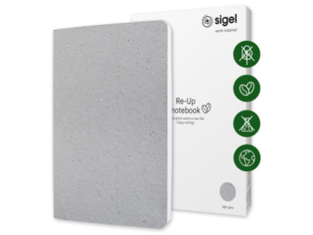 sigel Carnet de notes Re-Up, A5, ligné, gris clair