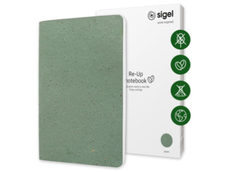 sigel Carnet de notes Re-Up, A5, quadrillé, vert
