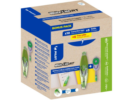 PILOT Roller correcteur WHITE LINE RT, Bonus Pack