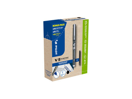 PILOT Stylo roller V5 HI-TECPOINT, BONUS PACK, bleu