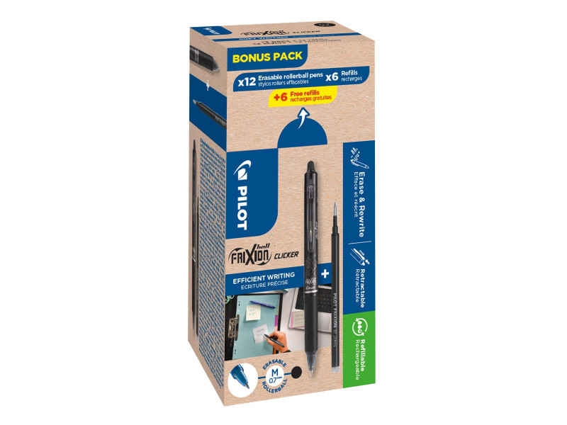 PILOT Stylo roller FRIXION BALL CLICKER 07, BONUS PACK