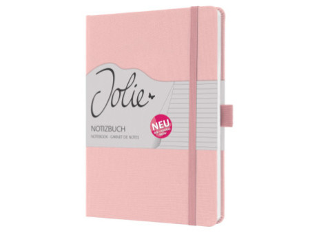 sigel Carnet de notes Jolie Feel, tissu, A5, ligné, rose