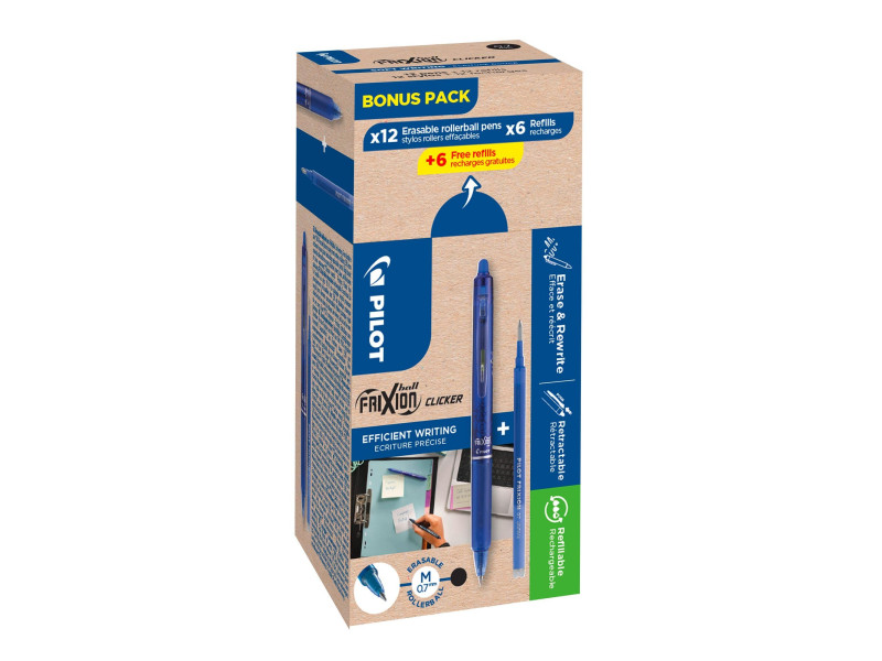 PILOT Stylo roller FRIXION BALL CLICKER 07, BONUS PACK