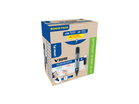 PILOT Marqueur V BOARD MASTER, pointe ogive, BONUS PACK