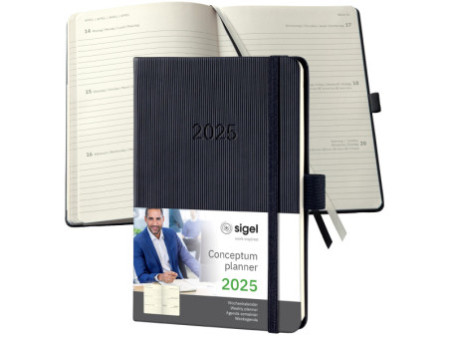 sigel Agenda de poche Conceptum 2026, env. A6, noir