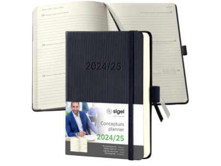 sigel Agenda planning Conceptum 2025/2026, env. A6, noir