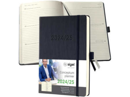 sigel Agenda planning Conceptum 2025/2026, env. A5, noir