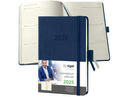 sigel Agenda de poche Conceptum 2026, env. A6, bleu foncé