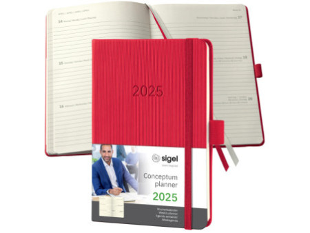 sigel Agenda de poche Conceptum 2026, env. A6, rouge