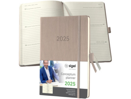 sigel Agenda planning Conceptum 2026, env. A5, taupe