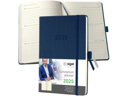 sigel Agenda planning Conceptum 2026, env. A5, bleu foncé