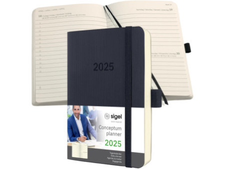 sigel Agenda planning Conceptum 2026, env. A6, noir