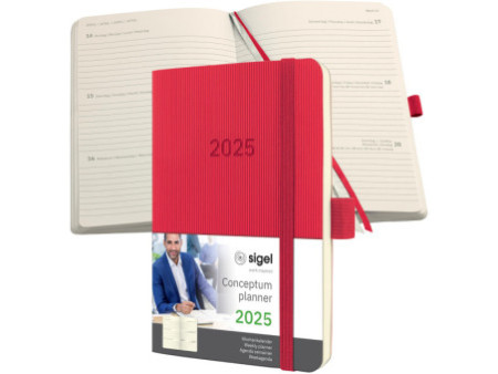 sigel Agenda de poche Conceptum 2026, env. A6, rouge