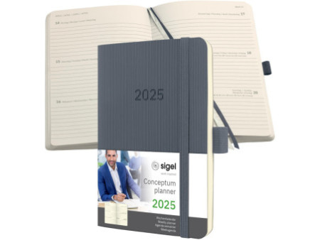 sigel Agenda de poche Conceptum 2026, env. A6, gris