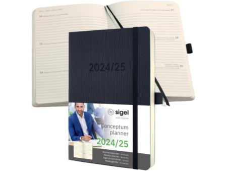 sigel Agenda planning Conceptum 2025/2026, env. A5, noir