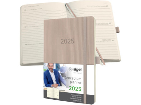 sigel Agenda planning Conceptum 2026, env. A5, taupe