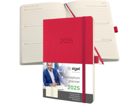 sigel Agenda planning Conceptum 2026, env. A5, rouge