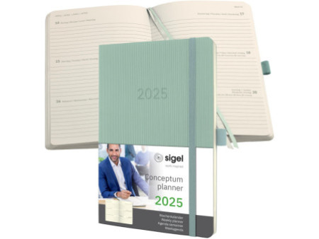 sigel Agenda planning Conceptum 2026, env. A5, vert menthe