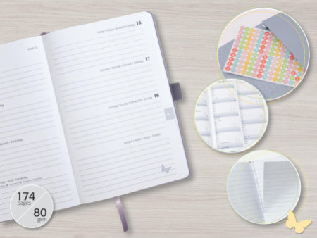 sigel Agenda de poche Jolie Feel 2026, textile, A5, gris