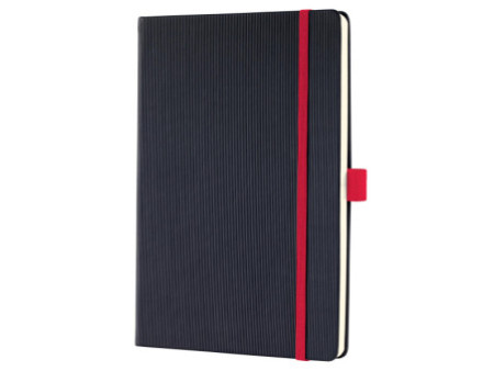 sigel Carnet de notes Conceptum, A5, quadrillé, noir/rouge