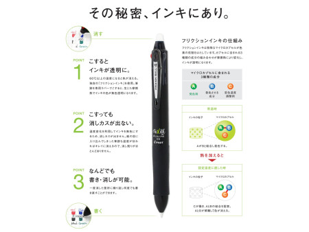PILOT Stylo roller FRIXION 4 COLORS, noir