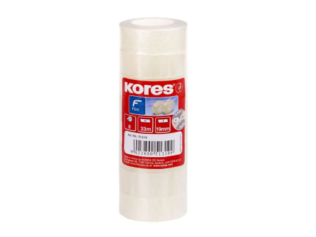 Kores Ruban adhésif TUBE 19 mm x 33 m, transparent
