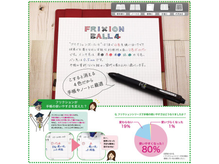 PILOT Stylo roller FRIXION 4 COLORS, noir