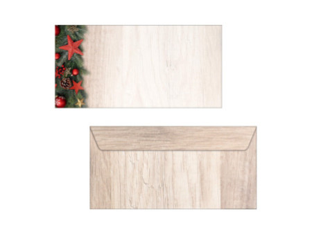 papier Enveloppe à motif de Noël 'Chalet Style', format long