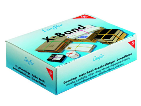 Läufer Elastiques en X dans un carton - 100 g, 150 x 11 mm,