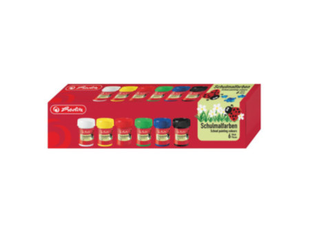 herlitz Flacons de peinture pour l'école, assorti