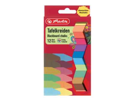 herlitz Craie pour tableau, assorti, étui carton de 12