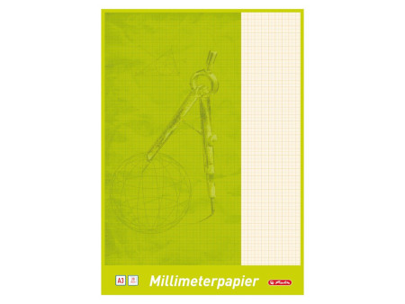 herlitz Bloc de papier millimétré A3, 80 g/m2, 20 feuilles
